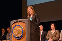 Photo of Commissioner Hultberg at the ceremony