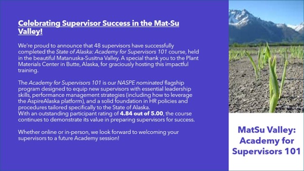 image of the below text with an image of a farm in the Matsu Valley and text 'Matsu Valley:Academy for Supervisors 101'