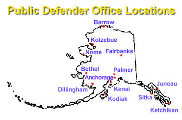 Map of PD offices throughout Alaska